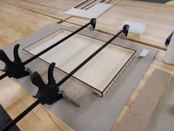 The box top being glued.